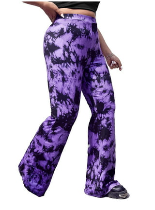Black Cotton Tie Dye Bell Bottoms Wide Flare Trousers Flared Hot Yoga  Leggings Flared Yoga Pants Hippy Festival Clothing Burning Man 