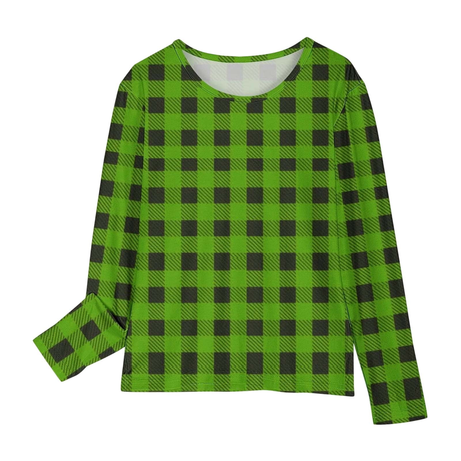 Casual Top for Toddler Long Sleeve Plaid Basic Crewneck Autumn Winter ...