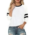 thumbnail image 1 of Casual Tops for Women Crew Neck Tops White Long Sleeve T Shirts for Women Basic Tops Women Work Tops, 1 of 4