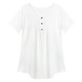 thumbnail image 1 of Casual Tops for Women Short Sleeve Summer Blouse T Shirt Loose Tunic Tee Plus Size T Shirts Basic Tee Tops, 1 of 3