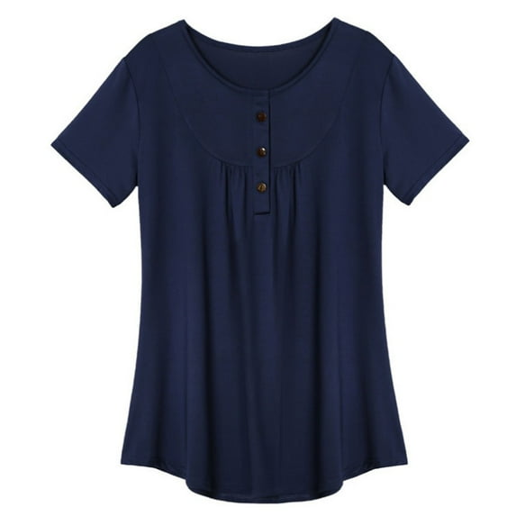 Casual Tops for Women Short Sleeve Summer Blouse T Shirt Loose Tunic Tee Plus Size T Shirts Basic Tee Tops
