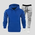 thumbnail image 1 of Casual Tracksuits For Men Sport Suit Men's Casual Fashion Solid Color Long Sleeved Hooded Casual Set Running Hiking Outdoor Activities Gym Workout, 1 of 7