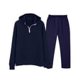 thumbnail image 1 of Casual Tracksuits For Men Pullover Hooded Oversize Solid Color Drawstring Trouser Long Sleeve Hooded Set Basic Daily Essentials Running Jogging Workout Plus Size Available, 1 of 2