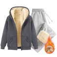 thumbnail image 1 of Casual Tracksuits For Men Sport Suit Fashion Men's Casual Solid Color Drawstring Trouser Keep Warm Long Sleeve Hooded Set Basic Daily Essentials Running Jogging Workout, 1 of 3