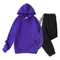 thumbnail image 1 of Casual Tracksuits For Men Sport Suit Men Velvet Solid-Color Casual Loose Pocket Drawstring Long Pants Sweatshirt Long Sleeve Hooded Set Running Jogging Sport Suit Sets, 1 of 6