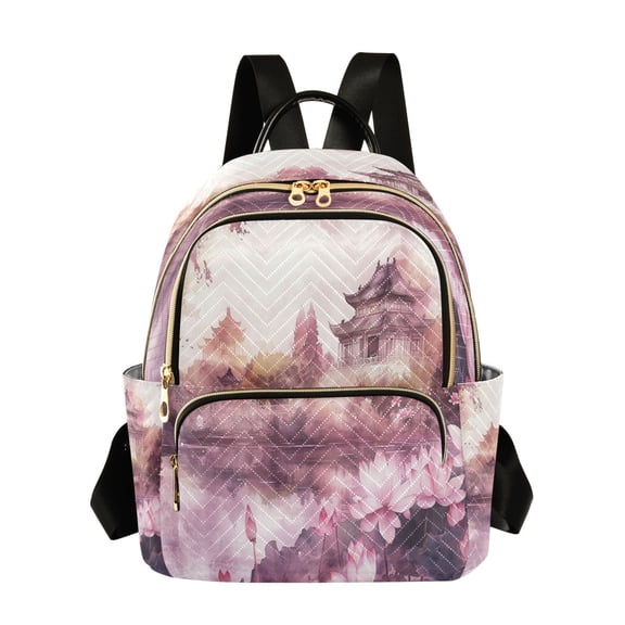 Casual Traditional Pavilion by Serene Lake Backpack for School,College and Travel, Water Resistant Bookbag,