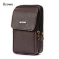 thumbnail image 1 of Casual Travel Sport Phone Pouch Bum Belt Pack Small Waist Bag PU Leather BROWN, 1 of 8
