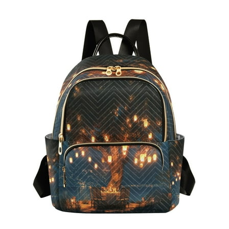 Casual Tree with Lanterns By_lake Backpack for School,College and Travel, Water Resistant Bookbag,