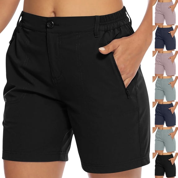 Casual Trendy Hot Pants Workout Summer Cotton Sweat Shorts Womens Zip Pocket Hiking And Jogging Work Pants Black Xxl