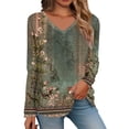 thumbnail image 1 of Casual Tshirts Shirts For Women Fashion Long Sleeve V Neck Lightweight Swea Fashion Tunic Tops Blouse Tees, 1 of 5