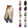 thumbnail image 1 of Casual Tweed Blazers for Women 2025 Long Sleeve Double Notch Lapel Collar Business Casual Work Office Jacket, 1 of 5