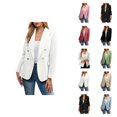 thumbnail image 1 of Casual Tweed Blazers for Women 2025 Long Sleeve Double Notch Lapel Collar Business Casual Work Office Jacket, 1 of 5