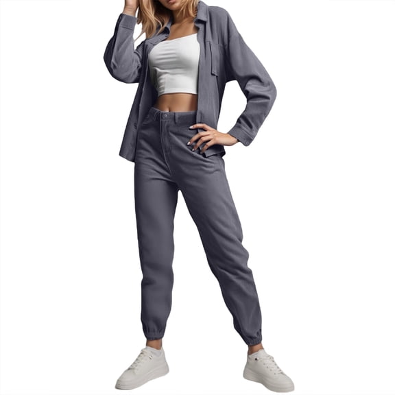 Casual Two Piece Sets for Women - Long Sleeve Hoodie With Sweatpants Womens Matching Sets Fall Comfy Sets for Women Clothing