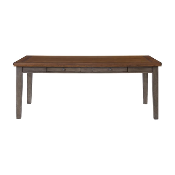 Casual Two Tone 6 Drawer Dining Table