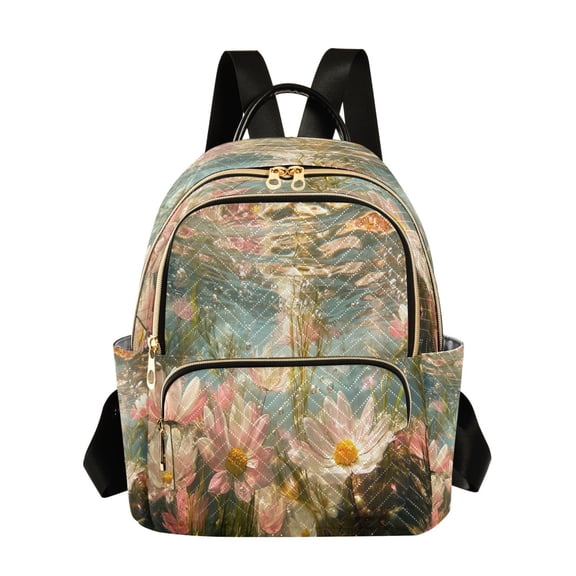 Casual Underwater Flowers and Bubbles Backpack for School,College and Travel, Water Resistant Bookbag,