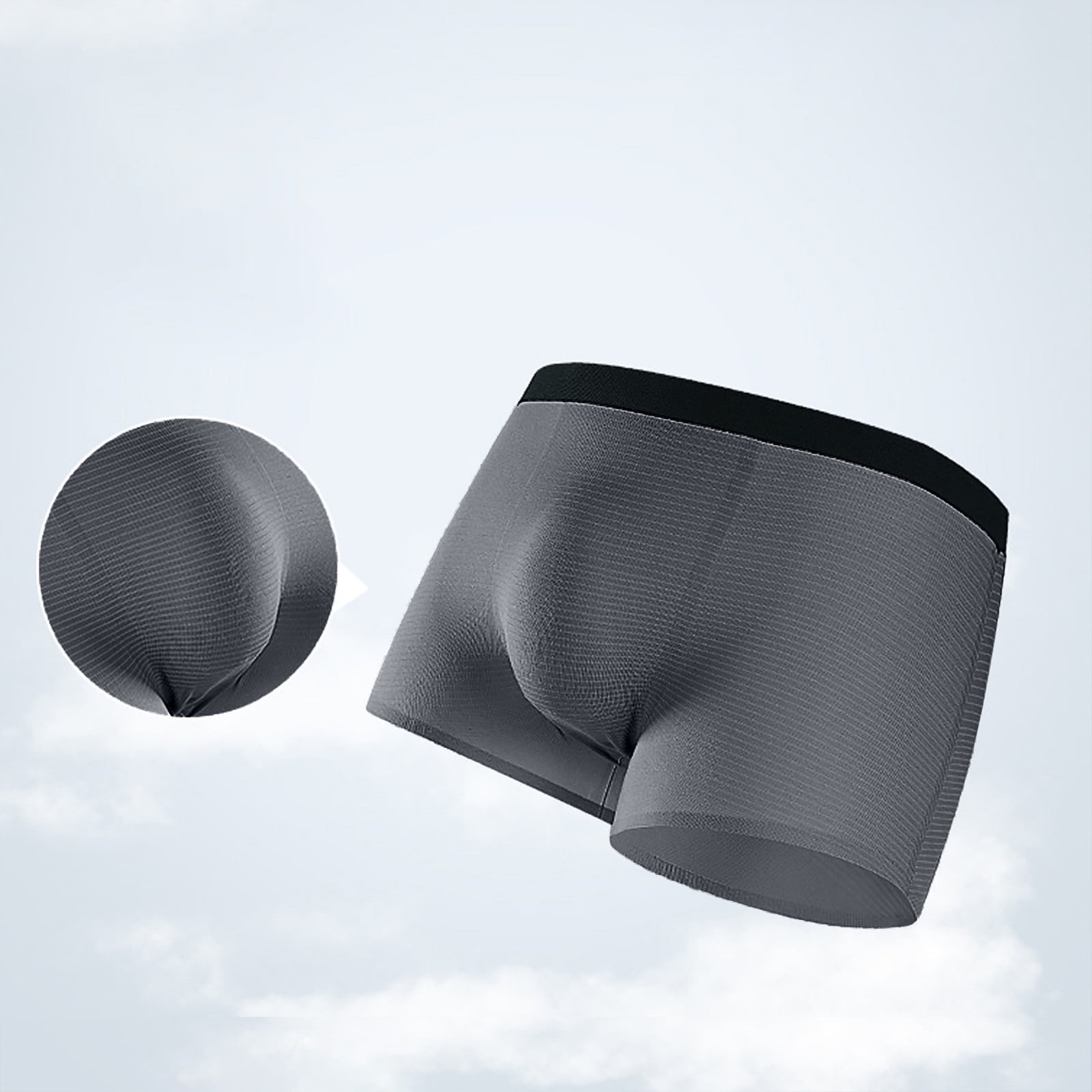 Casual Underwear for Men Breathable Mid Waisted Boxer Briefs Mens Basic ...