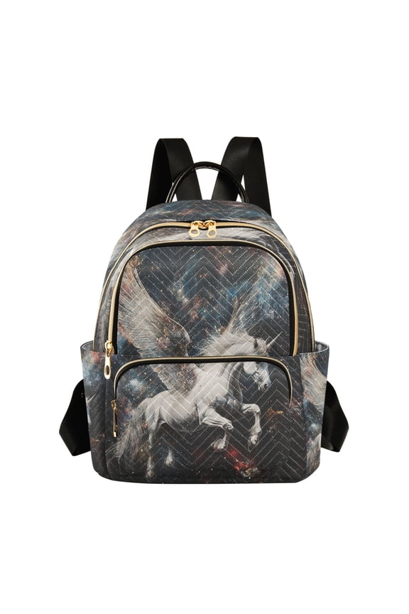 Casual Unicorn in Space Backpack for School,College and Travel, Water Resistant Bookbag,
