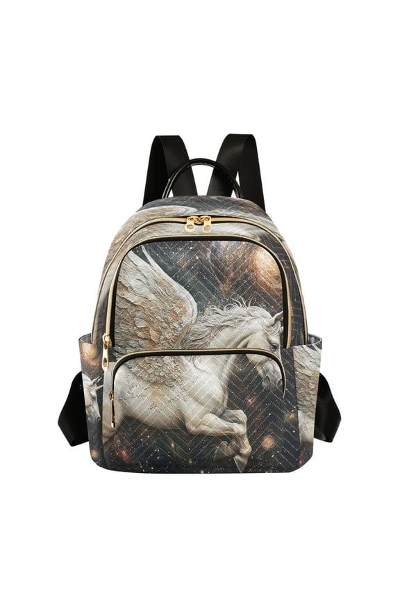 Casual Unicorn in Space Backpack for School,College and Travel, Water Resistant Bookbag,