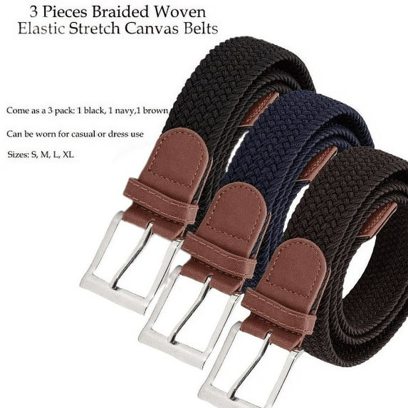 Casual Unisex Braided Belt- Elastic Fabric Stretch Canvas Woven For Men And Women(Small)