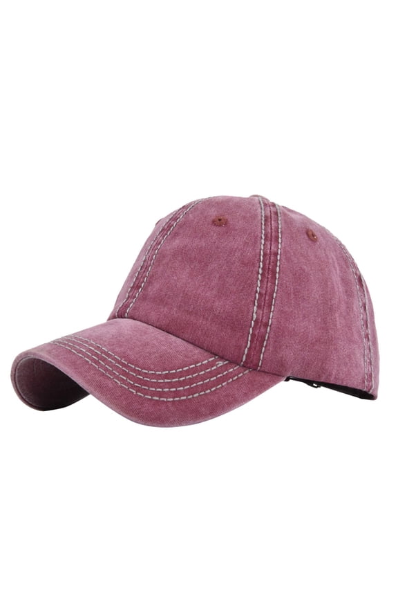 Casual Unisex Hat Denim Retro Washed Destroyed Peaked Solid Color Baseball Hat for Men,,One Size