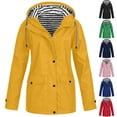 thumbnail image 1 of Casual Utility Raincoat with Large Flap Pockets and Striped Lining Highlighting Solid Color Design and Loose Fit Cut Black L, 1 of 6