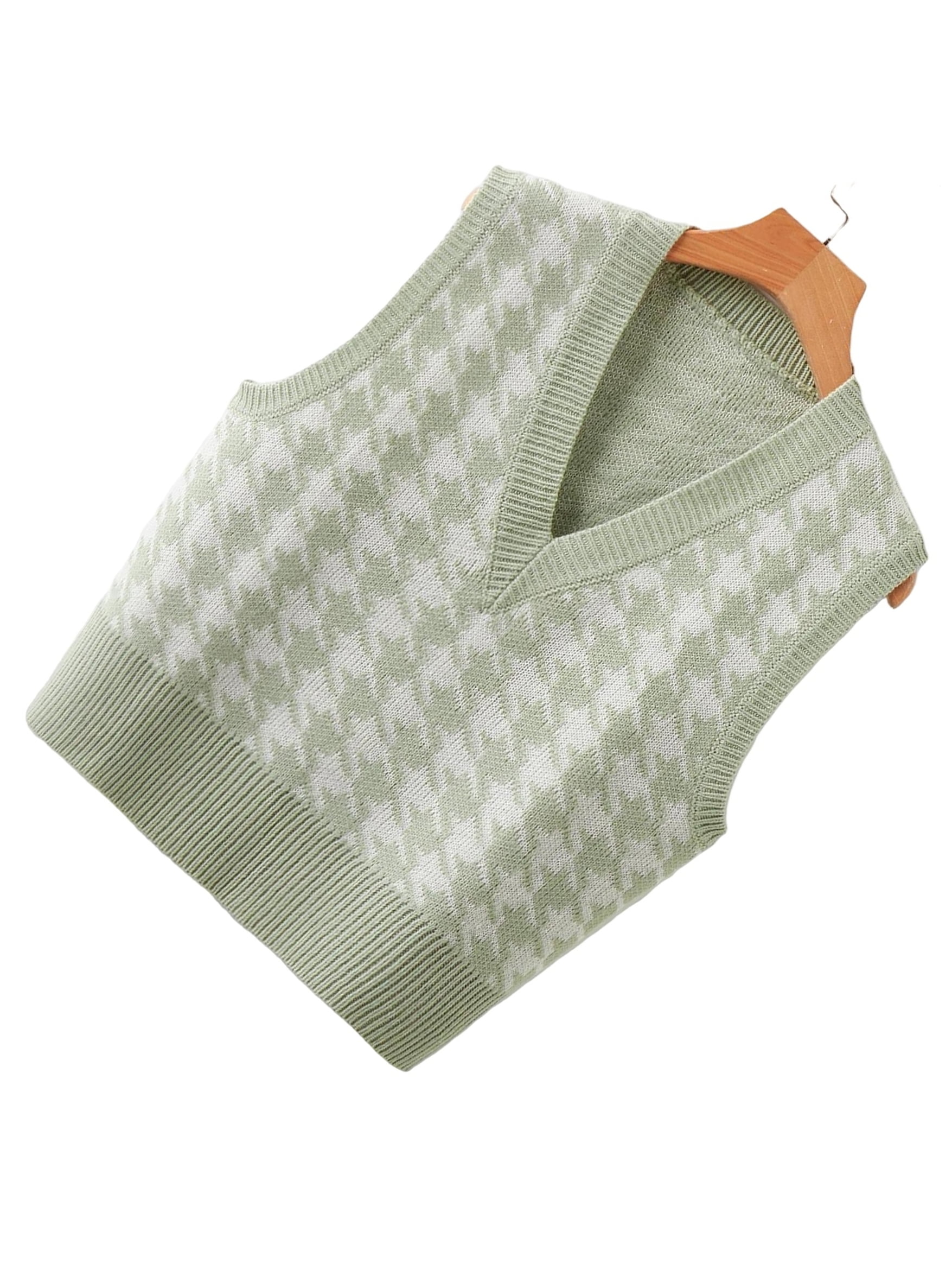 Argyle Sweater Mint Green Sweater Vest Emiki Womens Slim V Neck