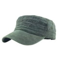 thumbnail image 1 of Casual Washed Cotton Flat Top Hat Adjustable Fisher Military Caps Men Women Cadet Army Cap Unique Design Vintage Four Seasons, 1 of 8