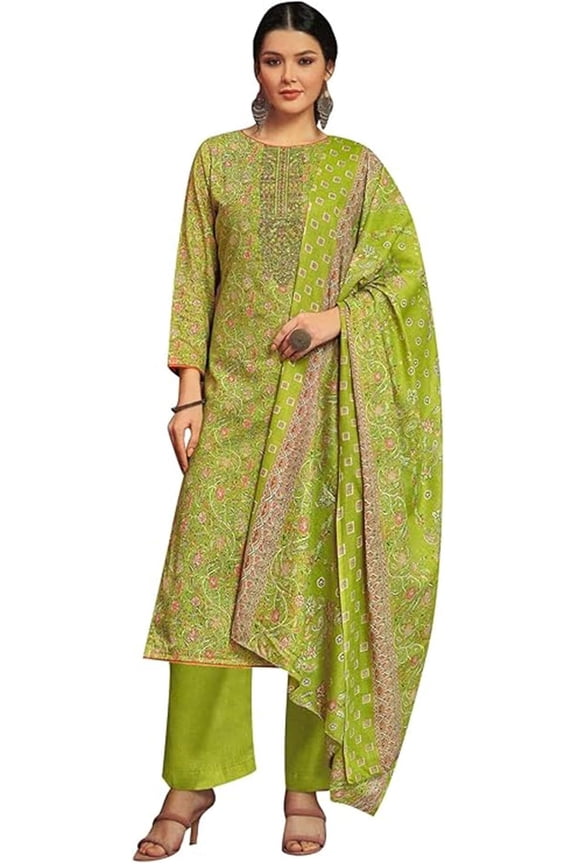 Casual Wear Indian Designer Salwar Kameez Suits Pakistani Plazzo Pant Dress ( Pista Green, S - 38 )