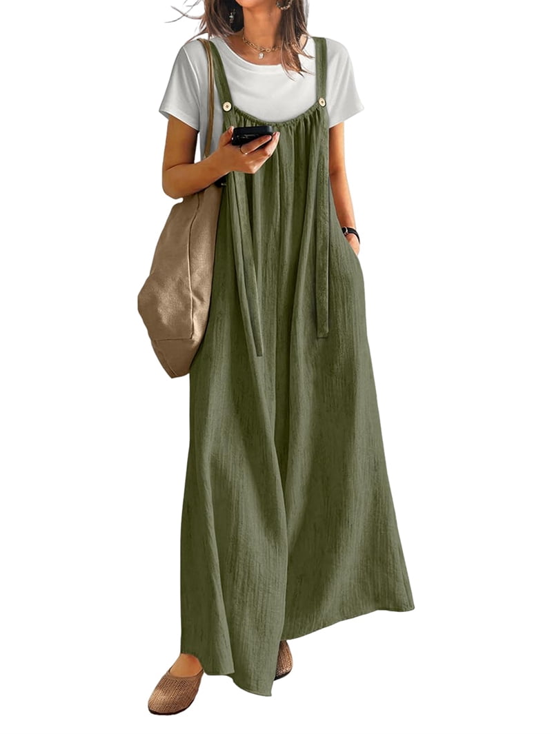 LAINAB Women's Wide Leg Jumpsuit – Casual Loose Romper With Pockets For Summer