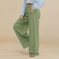 thumbnail image 1 of Casual Wide Leg Pants for Women Lightweight Womens Trousers with Side Pockets Basic Color Daily Basic Essentials Autumn Spring Vacation Fashion Trendy Trousers, 1 of 8