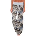 thumbnail image 1 of Casual Wide Leg Pants Womens Cute Printed High Waist Trousers with Drawstring Homewear, 1 of 5
