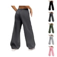 thumbnail image 1 of Casual Wide Leg Sweatpants Low Rise Pants With Drawstring Elastic Waistband And Side Pockets For Comfortable Everyday Wear, 1 of 4