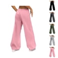 thumbnail image 1 of Casual Wide Leg Sweatpants Low Rise Pants With Drawstring Elastic Waistband And Side Pockets For Comfortable Everyday Wear, 1 of 4