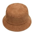thumbnail image 1 of Casual Winter Soft Plush Corduroy Sun Cap Panama Hat Fisherman Cap Bucket Hat COFFEE, 1 of 7