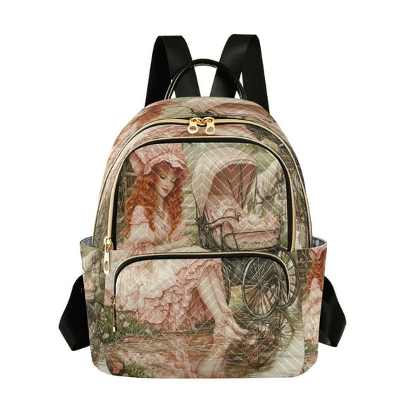Casual Woman in Pink with Baby Backpack for School,College and Travel, Water Resistant Bookbag,