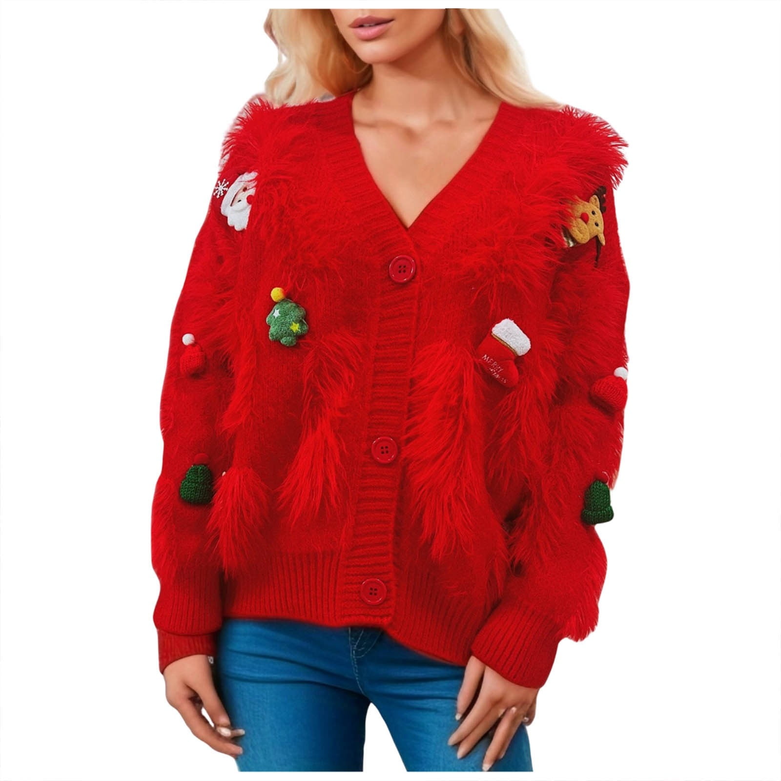 Casual Women 2024 Fall Christmas Sweater Loose Pullover Sweater Women's