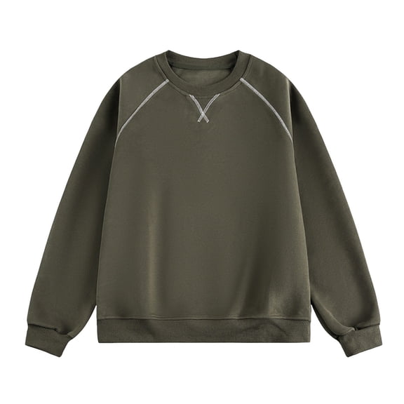 Casual Women Hoodies Soft Crewneck Top Streetwear Sweatshirt Long Sleeve Unisex Youth Pullovers