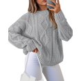 thumbnail image 1 of Casual Women Long Sleeve Sweater 2025 Fall Ribbed Knit Pullover Loose Crewneck Cable Sweater Jumper Tops, 1 of 6