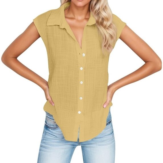 Casual Women Shirts Sleeveless Cardigan For Everyday Wear For Summer Outfits Versatile Style For Jeans And Casual Pants Easy Care Machine Or Hand Wash