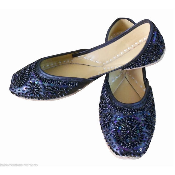 Casual Women Shoes Leather Handmade Indian Jutties Mojari Slip-On Flats US 4-12