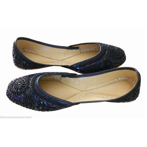 Casual Women Shoes Leather Handmade Indian Jutties Mojari Slip-On Flats US 4-12