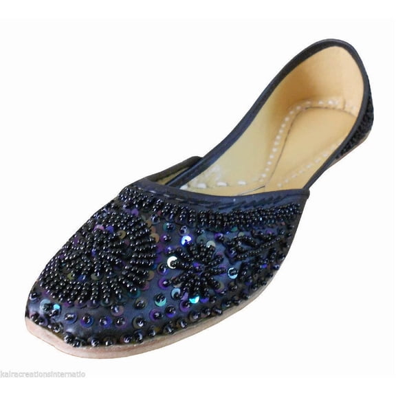 Casual Women Shoes Leather Handmade Indian Jutties Mojari Slip-On Flats US 4-12