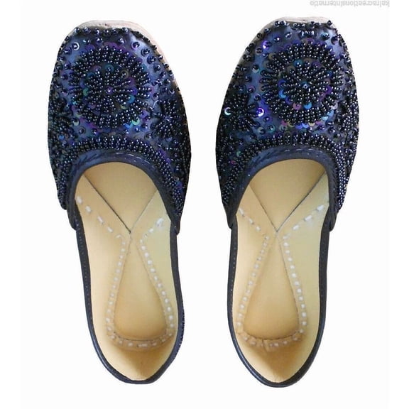 Casual Women Shoes Leather Handmade Indian Jutties Mojari Slip-On Flats US 4-12