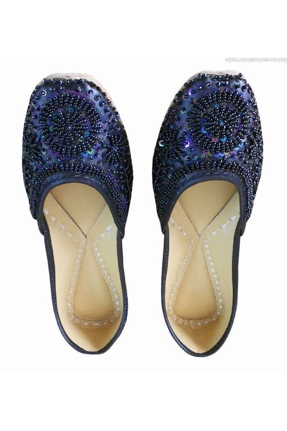 Casual Women Shoes Leather Handmade Indian Jutties Mojari Slip-On Flats US 4-12