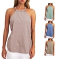 Casual Women Solid Color Neck Loose Suspender Top Casual Tank Tops for ...
