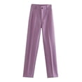 thumbnail image 1 of Casual Women Solid Color Pants Suits Autumn Fashion Office Ladies Single Button Blazer Two Piece Sets Female Chic Sets-Purple2-L, 1 of 7