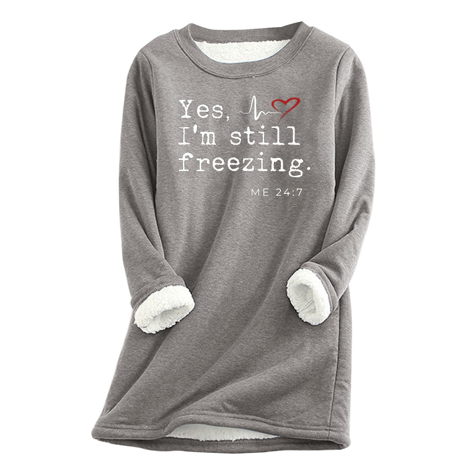 Casual Women Thermal Underwear Cold Weather Crew Neck Printed Loose