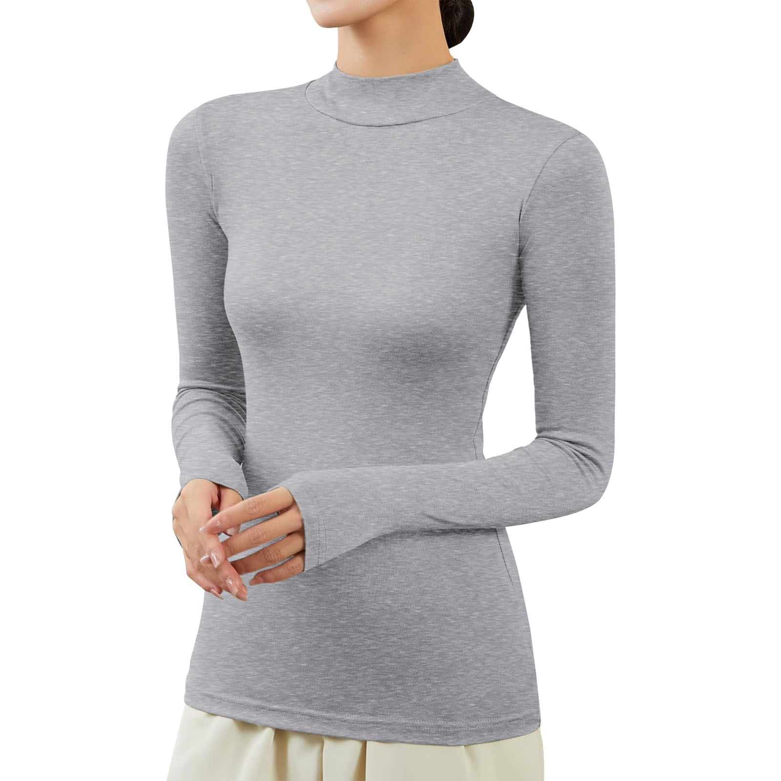 Casual Women Thermal Underwear Cold Weather Long Sleeve Tight Slim Pullover Undershirt