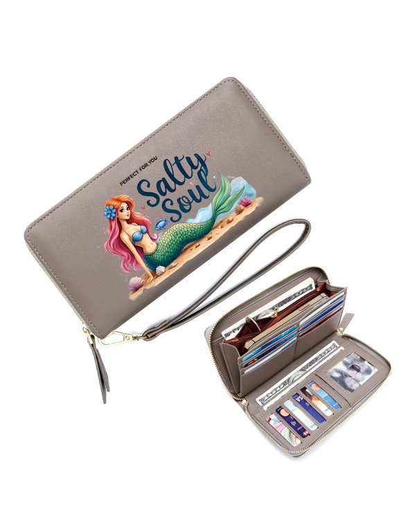 Casual Women Wallet Retro Pattern Clutch Wallet Waterproof PU Leather Ceremony Gift