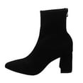 thumbnail image 1 of Xiaoxatg Casual Women's Ankle Boots Heel Pointed Toe Short Booties for Autumn Winter Stylish Comfort Daily Wear 8.5 Black, 1 of 9